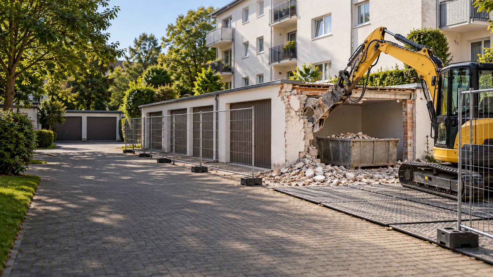 Rückbau eines Garagenhofs für eine Hausverwaltung in Berlin (Symbolbild).